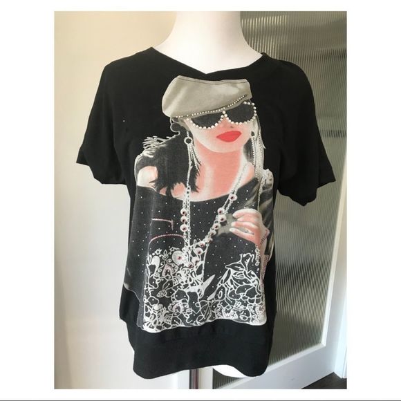 WKN rhinestone embellished tshirt - Picture 1 of 4